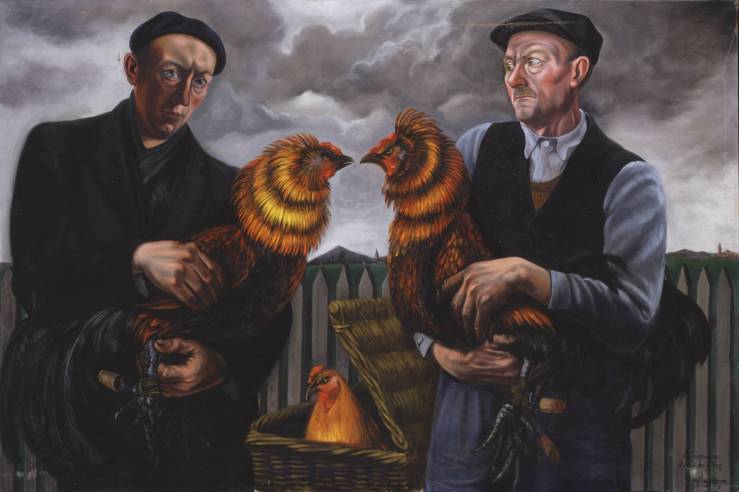 The Cock Fighters 1950 by André Fougeron 1913-1998
